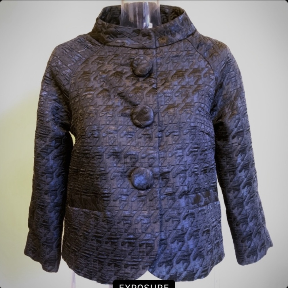 Houndstooth Cropped Jacket